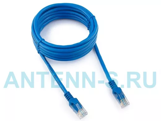 Патч-корд Cablexpert PP10-3M/B кат.5e, 3м, медный UTP литой, многожильный (синий) PP10-3M/B