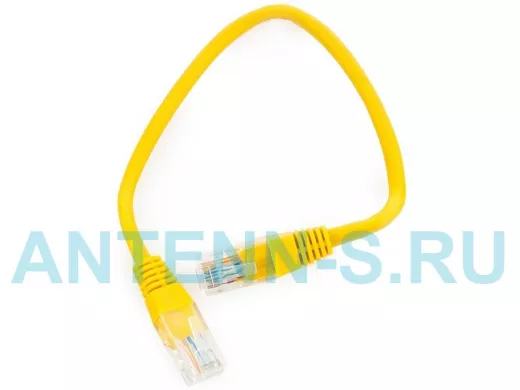 Патч-корд Cablexpert PP12-0.25M/Y кат.5e, 0.25м, UTP, литой, многожильный (жёлтый) PP12-0.25M/Y