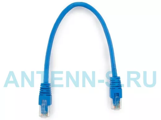 Патч-корд Cablexpert PP6U-0.25M/B кат.6, 0.25м, UTP, литой, многожильный (синий) PP6U-0.25M/B