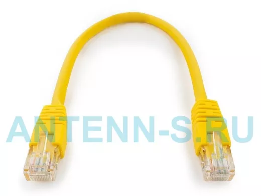 Патч-корд Cablexpert PP6U-0.25M/Y кат.6, 0.25м, UTP, литой, многожильный (жёлтый) PP6U-0.25M/Y