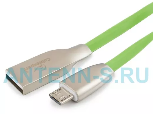 Кабель микро USB (AM/microBM)  1.0 м Cablexpert CC-G-mUSB01Gn-1M,USB 2.0, серия Gold, зеленый