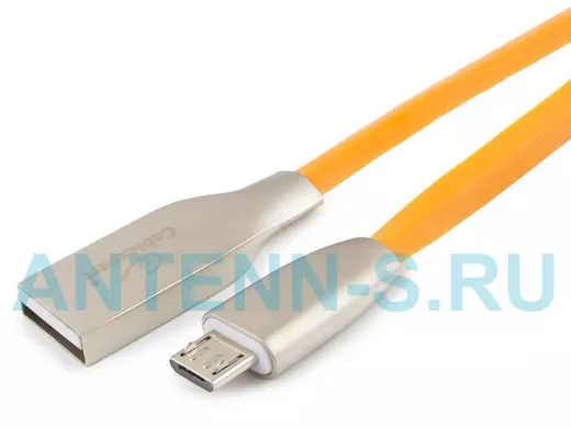 Кабель микро USB (AM/microBM)  1.0 м Cablexpert CC-G-mUSB01O-1M,серия Gold,  оранжевый, блистер