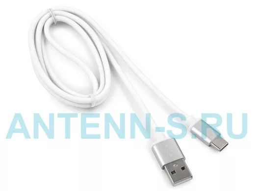Шнур USB / Type-C Cablexpert CC-S-USBC01W-1M, AM/Type-C, серия Silver, длина 1м, белый, блистер,2,0