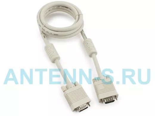 Шнур VGA штекер /  VGA штекер длина  1,8 метра  Premium Cablexpert CC-PPVGA-6, тройной экран,ферриты