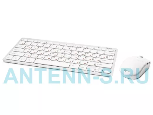 Беспроводной комплект клавиатура+мышь Gembird KBS-7001, 2.4ГГц, серебристый/белый