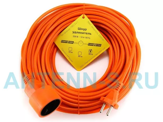 Сетевой удлинитель  Power Cube PC-L1-B-30, 10 А/2,2 кВт, 30 м, 1 розетка б/з,оранжевый PC-L1,в бухте