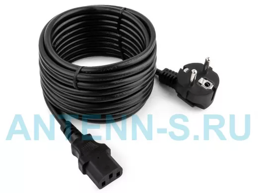 Кабель питания 5м Cablexpert PC-186-VDE-5M, Schuko- C13, VDE, 10А, черный, с заземлением