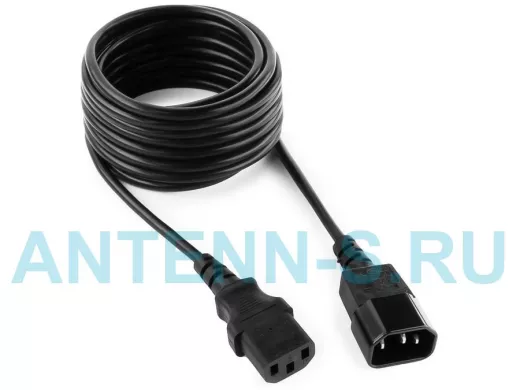 Кабель питания 4,5м сист.блок-монитор Cablexpert PC-189-15, C13-C14, 6А, черный, с заземлением