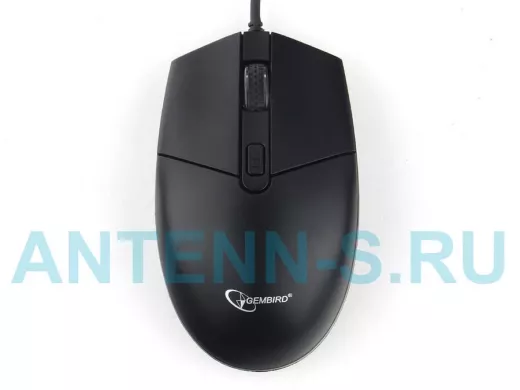 Мышь проводная GEMBIRD MOP-500H, USB, 2 кнопки+колесо-кнопка+DPI,подогрев,черный, 2400 DPI