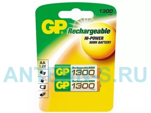 Аккумулятор AA 1300 mAh 1,2В  GP  130AAHC BL-2  NiMH