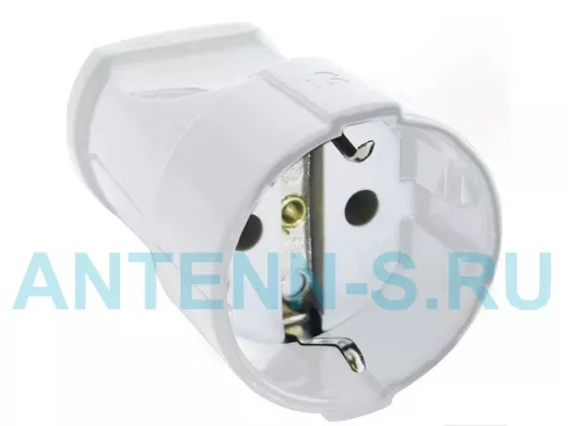 Кабельная розетка с/з 16А 250В ABS-пластик,белая, шт