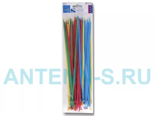 300х4,8мм кабельный хомут (стяжка) 100шт. Цвет: разноцветные.