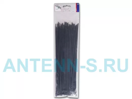 368х4,8мм кабельный хомут (стяжка) 100шт. Цвет: черный.