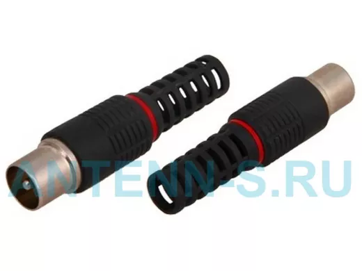 Штекер ТВ  чёрный прямой на винте (4,16гр.) (под кабель RG-6)