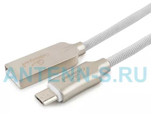 Кабель микро USB (AM/microBM)  1.0 м Cablexpert CC-P-mUSB02W  USB 2.0 , серия Platinum, белый