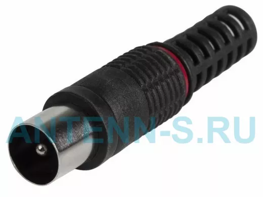 Штекер ТВ  чёрный прямой на винте PROCONNECT (под тонкий кабель РК-75-2-11АИТ)