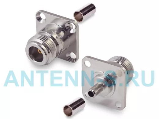 Разъем N-241F N(female), приборный фланец, обжимной RG-58