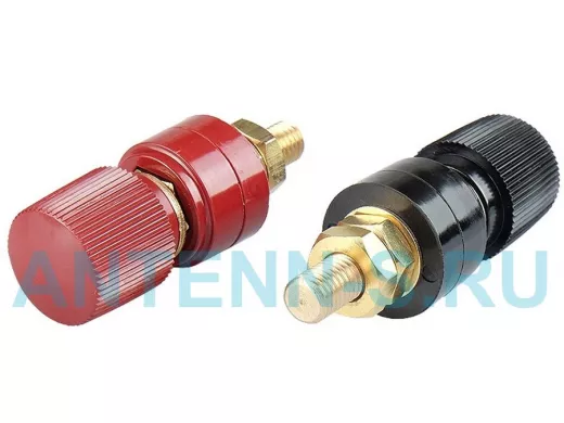 Клеммы для сварочника 8мм. JS-555, пара, (цена за две штуки разного цвета)