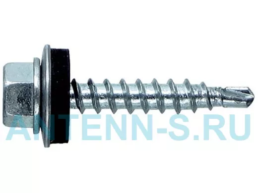 Саморезы 4,8х76 кровельные, сверло, цинк, с шайбой в упаковке 1000шт, вес 1шт 9,5г, цена за 1