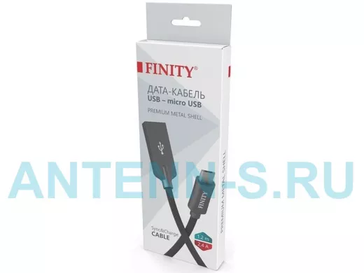 Кабель микро USB (AM/microBM)  1.2 м FINITY FUM-07 Premium Series, круглый, 2.4A,  цвет: черный