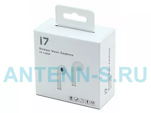 Bluetooth наушники с микрофоном (гарнитура)  TWS i7 V4.1+EDR  Bluetooth (1 правый), белые
