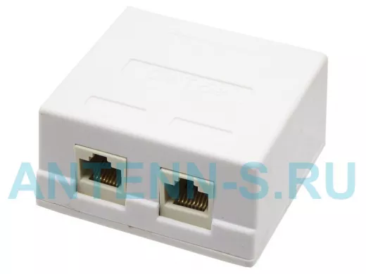 Розетка для витой пары 8р8c 2порта UTP 5  кат. накладная  2 порта BP030 (на блистере)