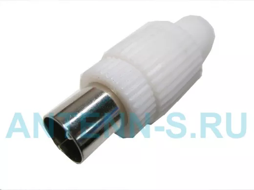 Штекер ТВ белый орех на винте БОЛЬШОЙ