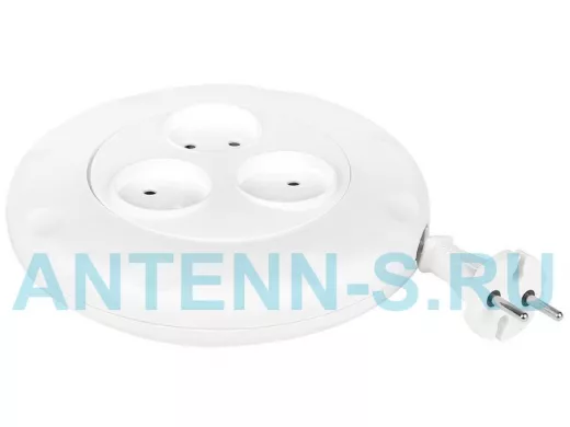 Сетевой удлинитель  Smartbuy  3 гнезда 3 метра 10А/2,2кВт, б/з, круглый, белый (SBE-10-3-03-W)