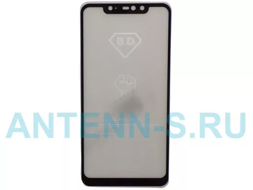 Стекло защитное Xiaomi Redmi Note 6 Pro, 5D, чёрное, тех.пак.