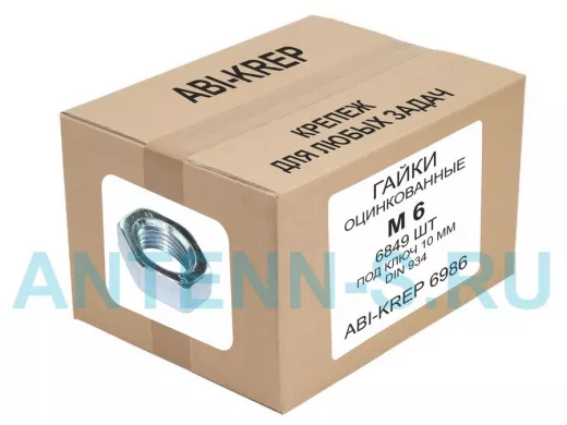 Гайки оцинкованные  М6 DIN 934 УСТ ( 6849 шт) 