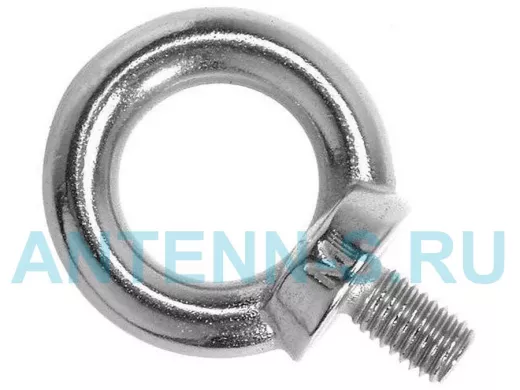 Рым-болт, оцинкованный DIN 580 M6 (75 шт)  в упаковке 75шт, вес 1шт г, цена за 1шт