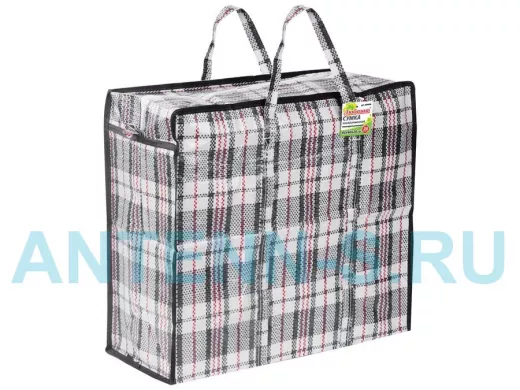 Сумка-баул хозяйственная, полипропилен, 45*40*20см, 36литров, черно-красная, 130г/м2 "BR-77670"