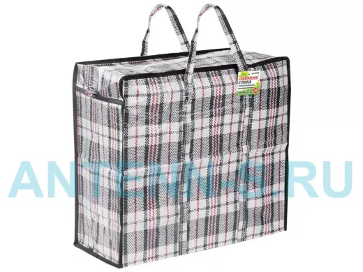 Сумка-баул хозяйственная, полипропилен, 50*45*25см, 56 литров, черно-красная,130г/м2 "BR-77672"