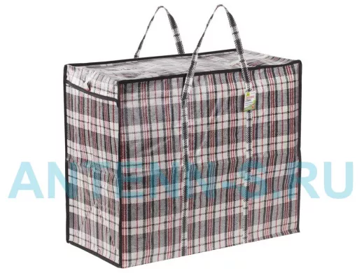 Хозяйственная сумка-баул, полипропилен, 60*50*30см,90 литров, черно-красная, 150г/м2