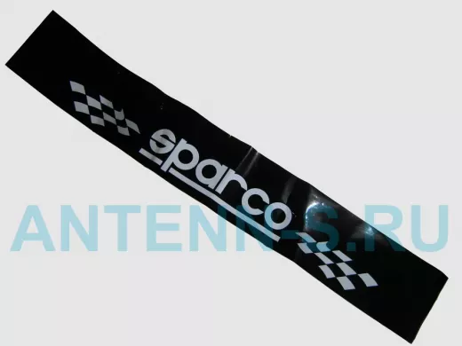 Наклейка Светофильтр "Sparco" наружная, (цвет белый), 20х130 см, черный фон