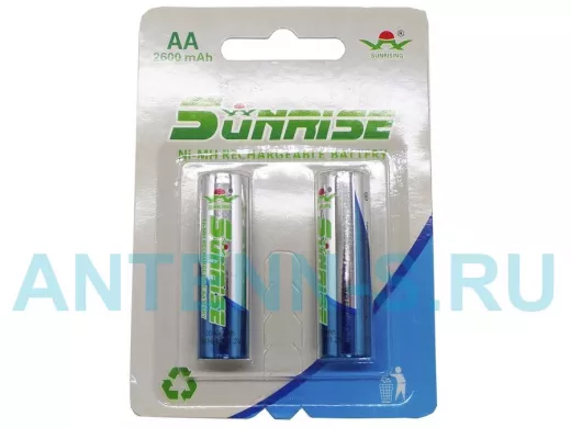 Аккумулятор AA 2600 mAh 1,2В  SUNRISING Ni-Mh 1.2 В AA 2600 мАч, в блистере