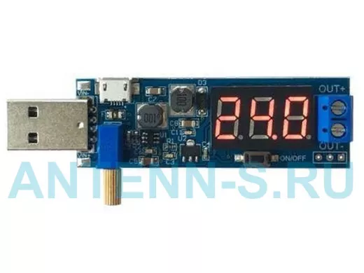 Модуль DC-DC повышающий вход USB 5В выход 1,2-24В с LED дисплеем и регул. до 3W  "BP-81460"