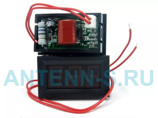 Безкорпусный LED вольтметр 0,56 дюйма 3-х разрядный АС 50-450в. 2-х проводной в рамке "ABI-81763"