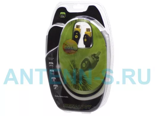 Шнур SVHS-SVHS (круглый кабель 5 mm, Gold) 1м Signalogy(на блистере) 4pin