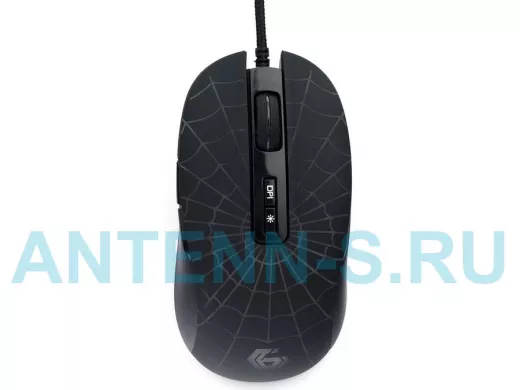 Мышь проводная GEMBIRD MG-560, игровая,USB, 7 кноп,паутина,подсветка 6 цветов, кабель ткань,3200 DPI